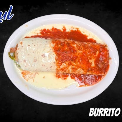 Burrito with cheese sauce